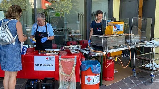 Grillstand bei der Blutspende in Binzen